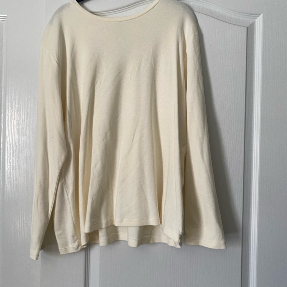 Talbots Woman Crewneck Tee Ivory Women’s Size 2X